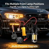 Ampoule LED pour voiture 4014-66SMD, 6000K, blanche, avec faisceau de relais, antibrouillard, clignotant, 12V
