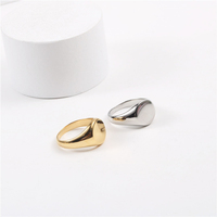 Bague EManco classique à disque géométrique, polissage brillant, unisexe, cadeau idéal