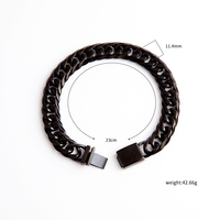 Bijoux de Hip-Hop en acier inoxydable pour hommes, en plaqué or, argent, noir, Double boucle, épais