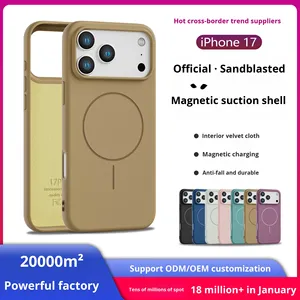 Étui de téléphone magnétique en TPU de luxe avec tissu en velours, couleur unie, 17 Air, résistant aux chocs, pour iPhone 15, design <span class=keywords><strong>mat</strong></span> officiel - Product Image 3