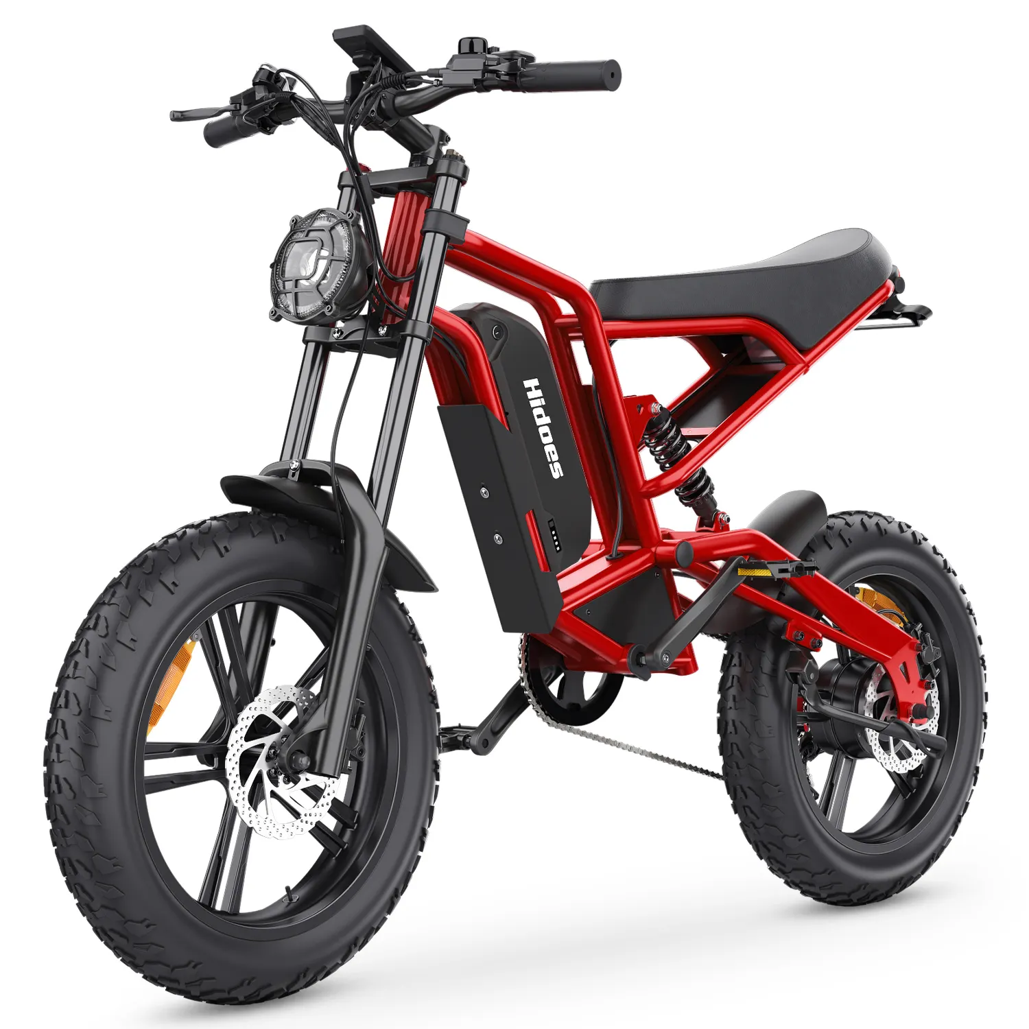 2024 HidoesB6ファットタイヤモペット電動自転車Eスクーター、1200Wモーター最大速度50km/h 15AH電動マウンテンバイク