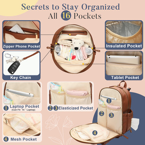 Sac à dos bébé portable Offre Spéciale dernier <span class=keywords><strong>cuir</strong></span> végétalien de grande capacité avec poches isolées pour femmes OEM Skill-screen - Product Image 5