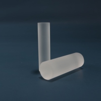 Abat-jour cylindrique en verre optique sablé et dépoli, usiné avec précision, petit couvercle de lampe en verre percé, taille personnalisée
