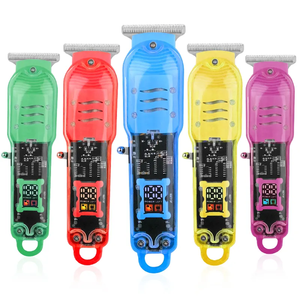 Kit eléctrico <span class=keywords><strong>transparente</strong></span> para recortar la barba de los hombres, cortadora de pelo inalámbrica con peine limitador ajustable para uso doméstico y al aire libre - Product Image 2