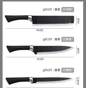 黒の波状6ピースナイフセット238Aステンレスキッチン外国貿易カラーボックスギフト - Product Image 4