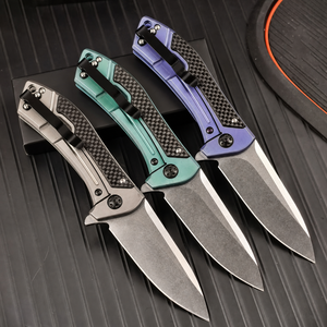 Couteau pliant en acier VG10 de qualité supérieure, manche en titane et fibre de carbone, finition Stonewashed, couteau tactique de poche, équipement EDC pour l'extérieur, support OEM - Product Image 3