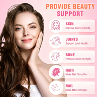 Gummies de collagène sans sucre avec biotine, algues marines, multivitamines, saveur fraise, complément alimentaire pour les cheveux, les ongles et la peau
