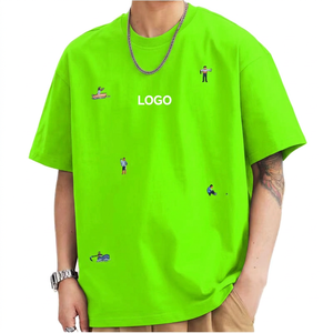 เสื้อยืดโอเวอร์ไซส์สีเขียวมะนาวสำหรับผู้ชาย ปักโลโก้ตามสั่ง ผ้าฝ้าย สตรีทแวร์ ทรงหลวม ขายส่ง ปี 2026 เป็นมิตรกับสิ่งแวดล้อม แห้งเร็ว ใส่สบาย - Product Image 6
