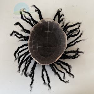 ผมปลอมถักเปียแบบไม่มีปม 100% ผมแท้สำหรับผู้ชาย ท็อปเปอร์ผมอินเดียแบบเรมี่ ทรงแอฟโฟร คินกี้ <span class=keywords><strong>ทวิ</strong></span>สต์  ฐานลูกไม้โปร่งใส  ไม่หลุดร่วง - Product Image 4