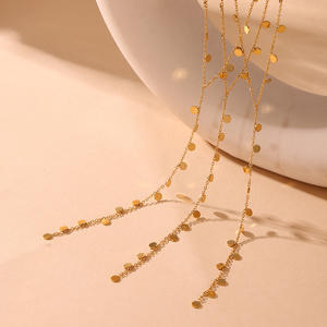 Trendy einfache Pailletten Anhänger Quaste lange Y-Form Halskette All-Match Schlüsselbein Kette Licht Luxus Temperament geometrisch - Product Image 2