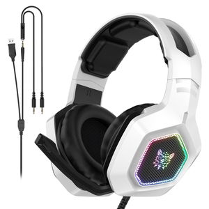 หูฟังเกมมิ่ง <span class=keywords><strong>Onikuma</strong></span> Oem Usb ตัดเสียงรบกวน รุ่น <span class=keywords><strong>K10</strong></span> สีขาว สำหรับ Ps4 แบบครอบหู พร้อมไมโครโฟน - Product Image 1