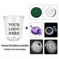 Gobelets PLA jetables transparents en forme de U, personnalisables en différentes tailles et hauteur, avec logo sur mesure, pour les chaînes de magasins de thé glacé, café et smoothies