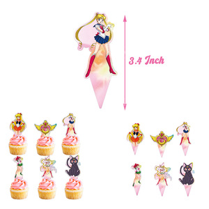 Decoración, Regalo, Juguetes para Niños, Pancarta, Adorno para Pastel, Banderines, Sailor Moon, Tsukino Usagi, Feliz Cumpleaños, Globos <span class=keywords><strong>de</strong></span> Fiesta <span class=keywords><strong>de</strong></span> Anime - Product Image 4