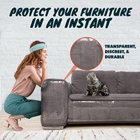 Protection transparente haut de gamme robuste et flexible pour meubles contre les griffures de chat et de chien avec broches pour protéger les canapés et meubles rembourrés