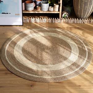 Vente en gros, petit tapis rond Vintage en Jute, multi-tressé, biologique, herbe humide, naturel - Product Image 3