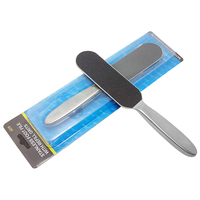 Lime à pied professionnelle en acier inoxydable à double face avec logo personnalisé, lime à pied pour pédicure avec papier de verre remplaçable