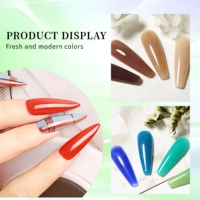 Gel de construction professionnel OEM personnalisé avec logo, couleurs unies, UV, polyacrylique, gel dur, pour extension d'ongles, usage en salon, vente en gros