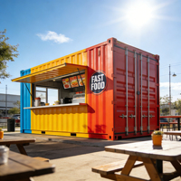 Unité Commerciale Modulaire Extérieure Extensible Préfabriquée Moderne Étanche en Panneaux Sandwich d'Acier Respirants à Installation Rapide pour Rue et Parc