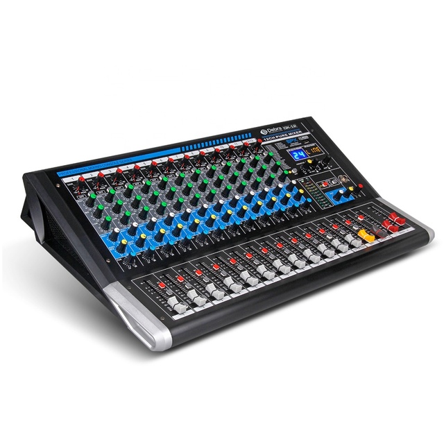 Debra Audio DX-12 12channel Professional Multifunction Audio Mixer DJ Console with 24Dsp REVERB SPX for Stage Singing Karaoke
