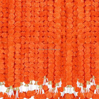E-342 grosir plastik Marigold tali karangan bunga dekoratif karangan bunga hias tangan Dekorasi bunga Marigold bunga rumbai