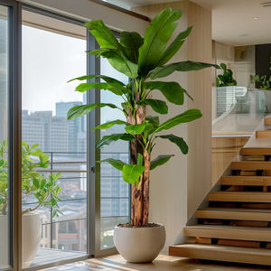 <span class=keywords><strong>Grand</strong></span> <span class=keywords><strong>pot</strong></span> d'herbe artificielle en plastique PE <span class=keywords><strong>pour</strong></span> les décorations d'hôtels Banyan Tree Banana Bird Paradise Olive Leaf Clover Plantation - Product Image 3