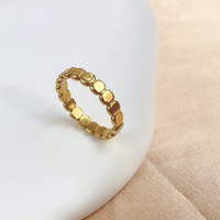 New Fashion High-End wasserdichten Schmuck Großhandel 18 Karat vergoldete Band Perlen Oblate Edelstahl Ringe Schmuck für Frauen