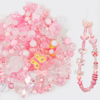 Coloré Esthétique Acrylique Plastique Assortiment Mignon Pastel Perles Fleur Coeur Étoile Papillon Bonbons Perles Rondes Bracelets Colliers
