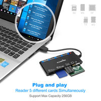 Lector de Tarjetas de Memoria USB3.0 7 en 1 Rocketek para Tarjetas CF MS M2 XD TF