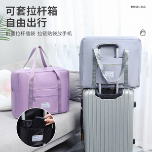 Travel Bag <b>Large</b> <b>Capacity</b> Oxford Cloth Unisex Solid Color Soft Handle Leisure Travel <b>Backpack</b> - Product Image 4