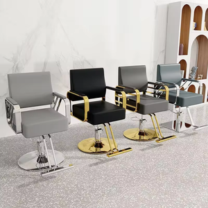 Chaise de <span class=keywords><strong>coiffure</strong></span> multifonctionnelle moderne en acier inoxydable de haute qualité avec siège en cuir synthétique pour salons de beauté et salons de <span class=keywords><strong>coiffure</strong></span> - Product Image 6