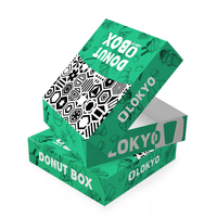 Boîte à gâteaux en papier pliable écologique LOKYO, finition mate, pour emballage alimentaire à emporter (donuts, burgers, sushis, produits pour bébés)