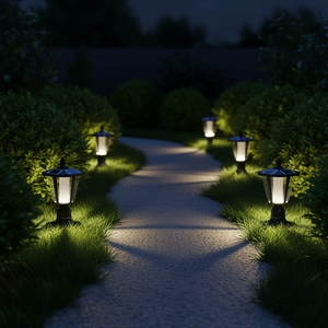 Lámpara Solar LED Moderna para Exteriores de 15 Pulgadas, de Plástico Negro, para Jardín, IP65, Luz Blanca Cálida con Sensor - Product Image 2