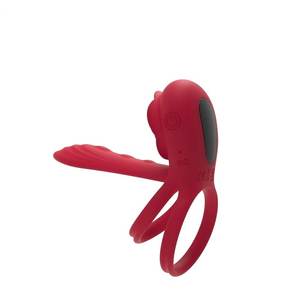 Doppio motore coppia risonatore ispessimento vibratore grande pene martellante clitoride telecomando rosa blocco dello sperma anello per coppie - Product Image 1