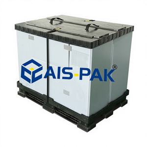 Conteneur de palette polymère pliable robuste de 1200*800 mm, avec couvercle, pour le transport et le stockage de pièces automobiles - Product Image 2