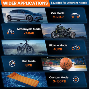 Inflador de Neumáticos Portátil para Auto, Mini Compresor de Aire de 150 psi, Multifuncional, Inalámbrico, para Auto, Bicicleta y Balón - Product Image 3
