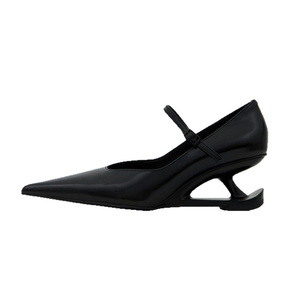 <span class=keywords><strong>Scarpe</strong></span> <span class=keywords><strong>Mary</strong></span> <span class=keywords><strong>Jane</strong></span> in Pelle con <span class=keywords><strong>Tacco</strong></span> Alto a Punta e Cinturino Sottile, Stile Retrò di Alta Qualità - Product Image 5