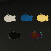 Personnalisé En Acier Inoxydable Chat En Forme De Poisson Conception Pendentif Anti-Perte Pet Tag pour Chien pour la Fabrication De Bijoux DIY Mode Pendentifs Charmes