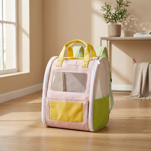 Foldable Washable Comfortable Lightweight Cream Puff Polyester <b>Pet</b> <b>Backpack</b> for Cats & Dogs-Cheese Peach - Product Image 3