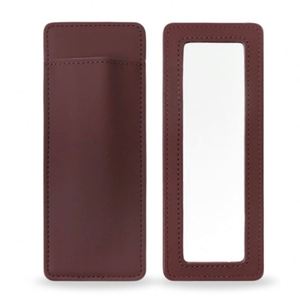 PU Leather Lady Lipstick Pouch Mirror Portable Compact Mirrored Lip Combo Case Mirrored Lipliner Case - Product Image 4
