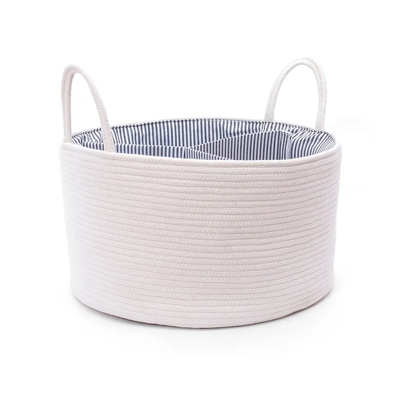 Handmade Round Cotton Rope Nordic Home Storage And Organization Box Basket