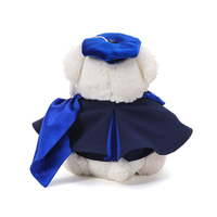 Peluche en coton PP style universitaire avec badge universitaire brodé, design vintage 1885, super douce, oreilles mobiles
