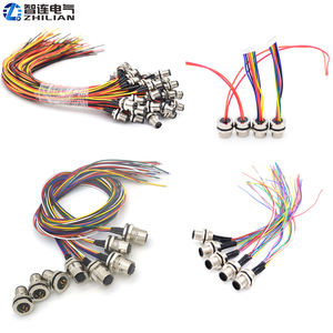 防水IP67 M12 3 4 5 6 8 12 17ピン男性と女性フロントバックパネルマウントコネクタソケット22 24AWGケーブルワイヤー付き - Product Image 1