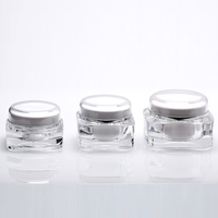 Pot cosmétique vide double couche de forme carrée pour crème visage, 5g, 10g, 15g, 30g, 50g