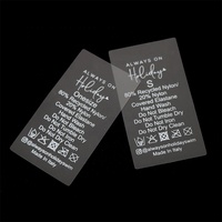 Impression personnalisée Instruction de lavage Taille Logo Maillots de bain Étiquettes d'entretien transparentes en TPU Étiquettes pour vêtements Étiquettes