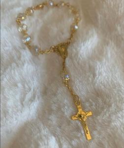 Rozenkransen Kralen Crucifix Katholiek Religieuze Kettingen En Armbanden Set Goud Metalen Kruis Zinklegering Katholieke Medailles Verguld - Product Image 4