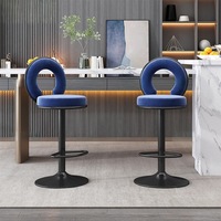 Tabouret de cuisine pivotant de luxe doré, contemporain, pour bar à domicile ou commercial, chaise de comptoir en velours réglable et durable pour salle à manger