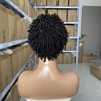 Nouvelle perruque courte Pixie fabriquée à la machine, cheveux vierges brésiliens 12A, avec bandeau, bouclée, couleur naturelle