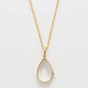 Corazón <span class=keywords><strong>mar</strong></span> abierto colgante collar pequeño lindo forma de bola circón chapado en oro cadena de eslabones de cobre cristiano Color preservación fiestas - Product Image 6