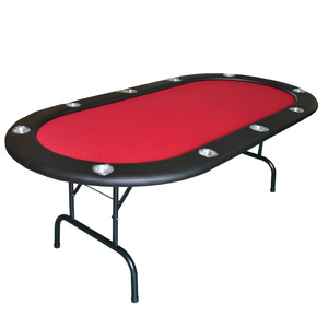 Mesa de póker plegable de Casino Oval, 213x107x76cm, tres pliegues, tela impermeable, pie de Mesa y Mesa - Product Image 6