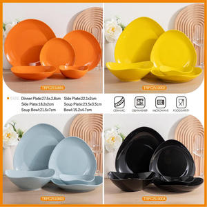 Fabricant de vaisselle en Chine, assiette à dîner en céramique personnalisée, couleur émaillée bleue, porcelaine nordique, ensemble de vaisselle irrégulière - Product Image 5